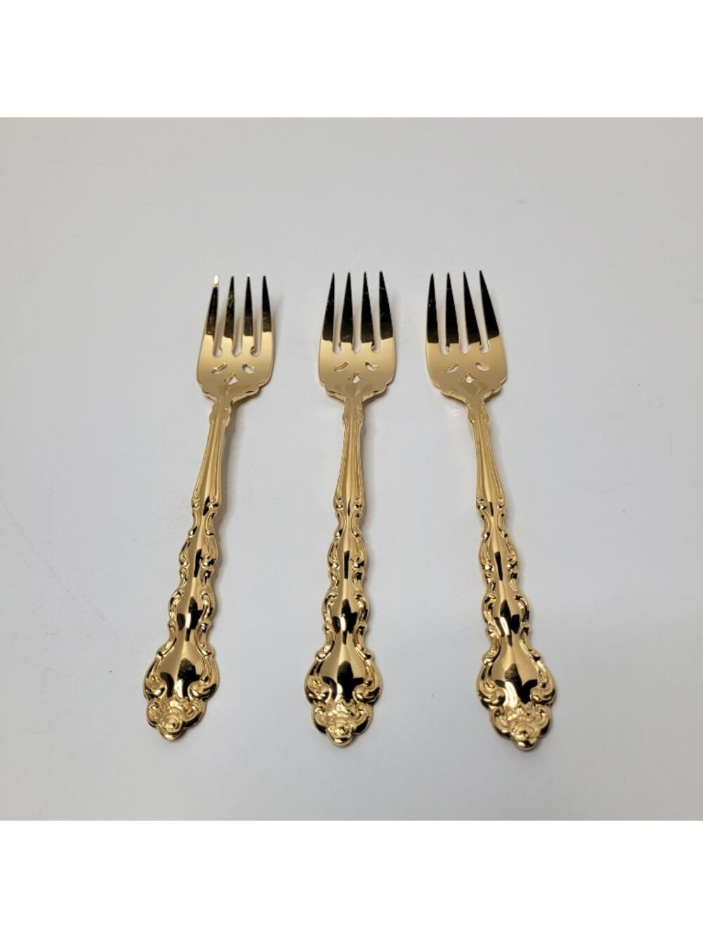 Oneida Community Gold Beethoven Golden Electroplate Flatware Set of 3 Salad Fork